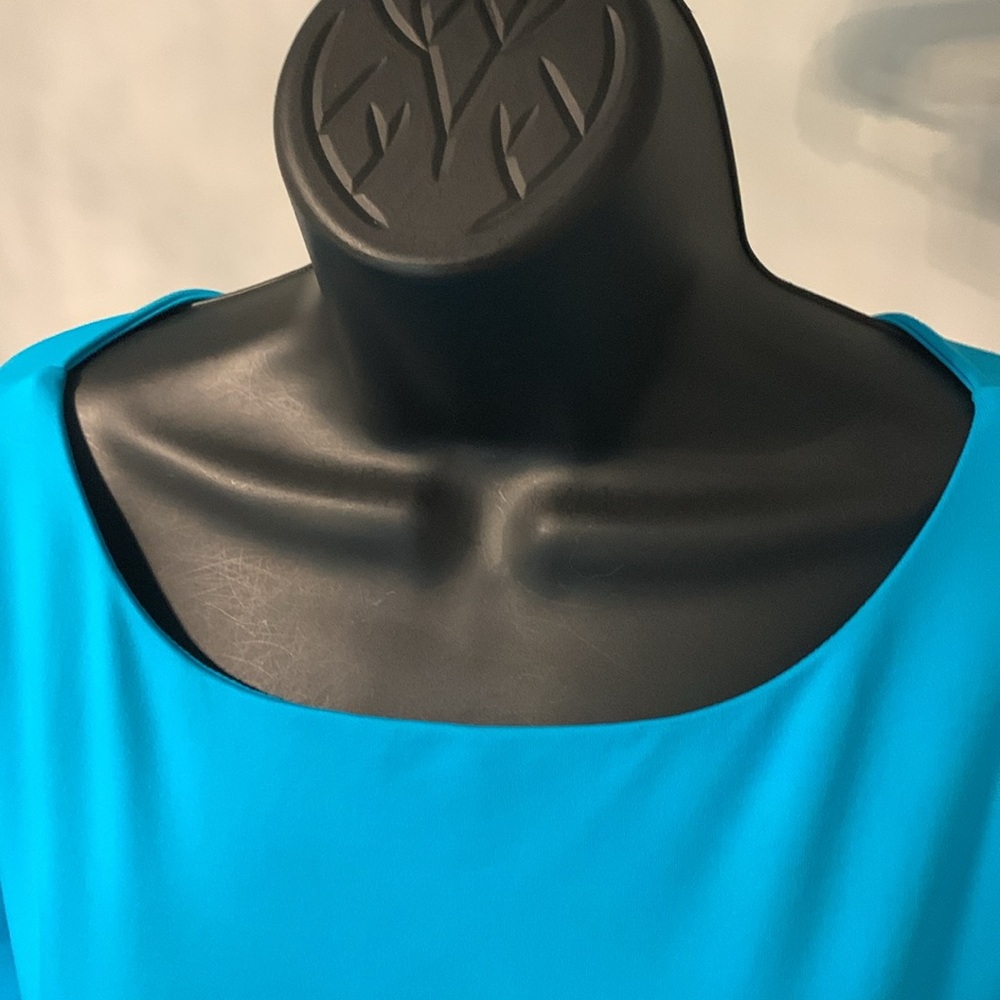 judy p Double Front Turquoise Ballet Neck 3/4 Sleeve Tee Size M